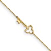 14K Polished Key 9 inch Plus 1 inch Extender - Total 10 inch Anklet
