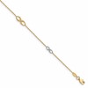 14K Two-tone Infinity 4-Station 9 inch Plus 1 inch Extender - Total 10 inch Anklet