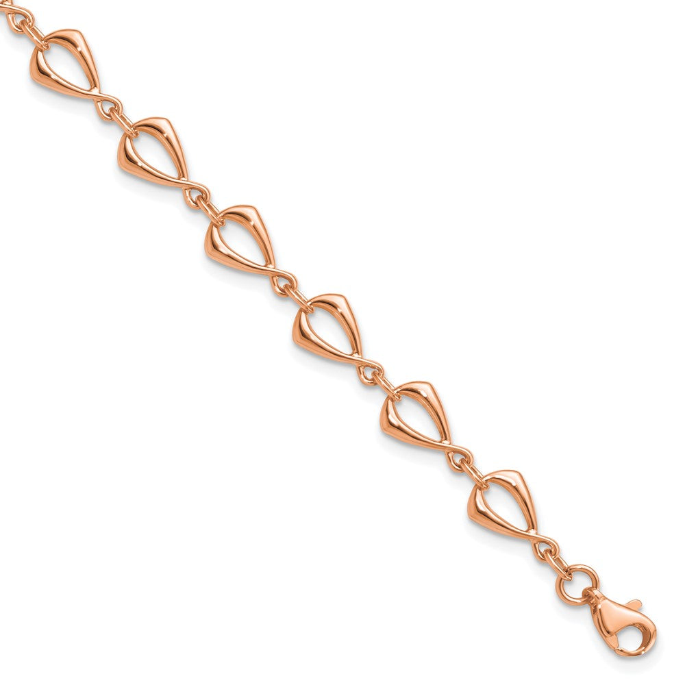 14K Rose Gold Polished Fancy Link Bracelet