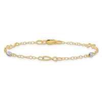 Load image into Gallery viewer, 14K Two-tone Polished and D/C Bracelet
