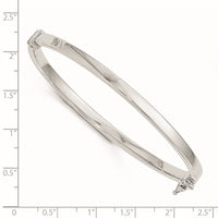 Load image into Gallery viewer, 14K with White Rhodium Plating Polished Hinged Bangle
