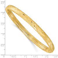Load image into Gallery viewer, 14K Polished and Diamond-cut Floral Bangle
