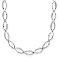 Load image into Gallery viewer, 14K White Gold Polished and Diamond-cut Fancy Link Necklace
