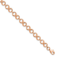 Load image into Gallery viewer, 14K Rose Gold Polished Infinity Bracelet
