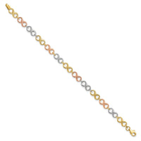 Load image into Gallery viewer, 14K Tri-color Polished Infinity Bracelet
