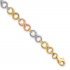 14K Tri-color Polished Infinity Bracelet