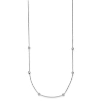 Load image into Gallery viewer, 14K White Gold Polished and D/C Beaded 17in w/2in ext. Necklace
