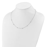 Load image into Gallery viewer, 14K White Gold Polished and D/C Beaded 17in w/2in ext. Necklace
