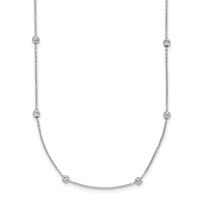 Load image into Gallery viewer, 14K White Gold Polished and D/C Beaded 17in w/2in ext. Necklace
