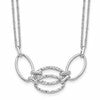 14K White Gold Polished Double Strand Link Necklace