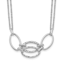 Load image into Gallery viewer, 14K White Gold Polished Double Strand Link Necklace
