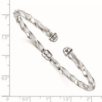 Load image into Gallery viewer, 14K White Gold Polished Textured Hinge Cuff Bangle
