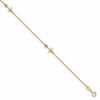 14K CZ Anchor 3-Station 9 inch Plus 1 inch Extender - Total 10 inch Anklet
