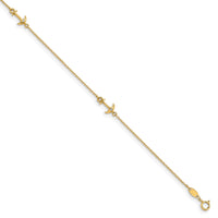 Load image into Gallery viewer, 14K CZ Polished Anchor with 1in ext. Anklet
