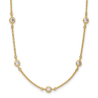 Load image into Gallery viewer, 14K Polished CZ Station with 2in ext. Necklace

