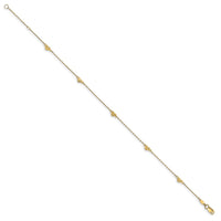 Load image into Gallery viewer, 14K Polished and D/C Heart with 1in ext. Anklet
