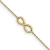14K Polished Infinity 9 inch Plus 1 inch Extender - Total 10 inch Anklet