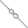 14K White Gold Polished Infinity 9 inch Plus 1 inch Extender - Total 10 inch Anklet