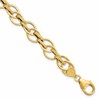 14K Polished and Textured Fancy Link Bracelet