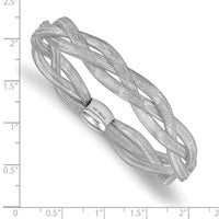 Load image into Gallery viewer, 14K w/White Rhodium Plating Fancy Stretch Bangle Bracelet
