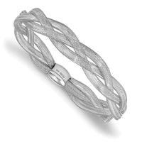Load image into Gallery viewer, 14K w/White Rhodium Plating Fancy Stretch Bangle Bracelet

