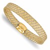 14K w/Rhodium Polished Mesh Stretch Bracelet