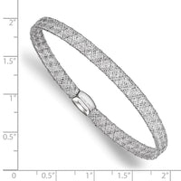 Load image into Gallery viewer, 14K w/White RH-plating Fancy Stretch Bangle Bracelet
