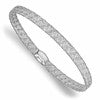 14K w/White RH-plating Fancy Stretch Bangle Bracelet