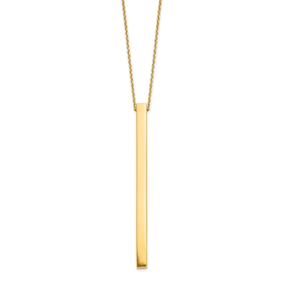 14K Polished Bar 2in ext. Necklace