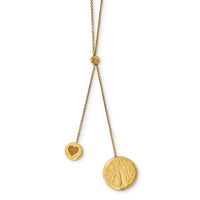 Load image into Gallery viewer, 14K Polished Textured Heart Family Tree 2in ext. Necklace
