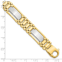Load image into Gallery viewer, 14K Two-tone Polished and Satin Men&#39;s Bracelet
