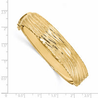 Load image into Gallery viewer, 14K Polished and Textured Hinged Bangle
