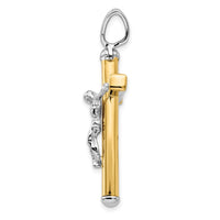 Load image into Gallery viewer, 14K Two-tone Polished Crucifix Pendant
