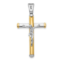 Load image into Gallery viewer, 14K Two-tone Polished Crucifix Pendant
