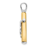 Load image into Gallery viewer, 14K Two-tone Polished Crucifix Pendant
