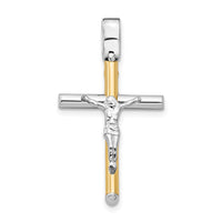 Load image into Gallery viewer, 14K Two-tone Polished Crucifix Pendant
