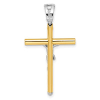 Load image into Gallery viewer, 14K Two-tone Polished Crucifix Pendant
