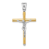 Load image into Gallery viewer, 14K Two-tone Polished Crucifix Pendant
