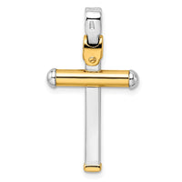Load image into Gallery viewer, 14K Two-tone Polished Cross Pendant
