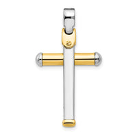 Load image into Gallery viewer, 14K Two-tone Polished Cross Pendant
