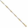 14K Two-tone Polished Fancy 9 inch Plus 1 inch Extender - Total 10 inch Anklet