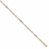 14K Two-tone Fancy Link 9 inch Plus 1 inch Extender - Total 10 inch Anklet