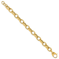 Load image into Gallery viewer, 14K Polished Fancy Link 8in w/.5 ext. Bracelet
