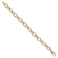 Load image into Gallery viewer, 14K Two-tone Polished Fancy Link Bracelet
