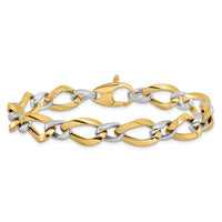 Load image into Gallery viewer, 14K Two-tone Polished Fancy Link Bracelet
