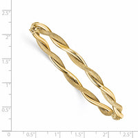 Load image into Gallery viewer, 14K Polished and Textured Twist Bangle
