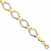 14K w/Rhodium Fancy Link Bracelet