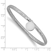 Load image into Gallery viewer, 14K w/White RH-plating Stretch w/Dangle Charm Bracelet
