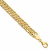 14K Polished and Textured Fancy Link Bracelet