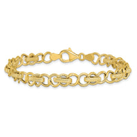 Load image into Gallery viewer, 14K Polished and Textured Fancy Link Bracelet
